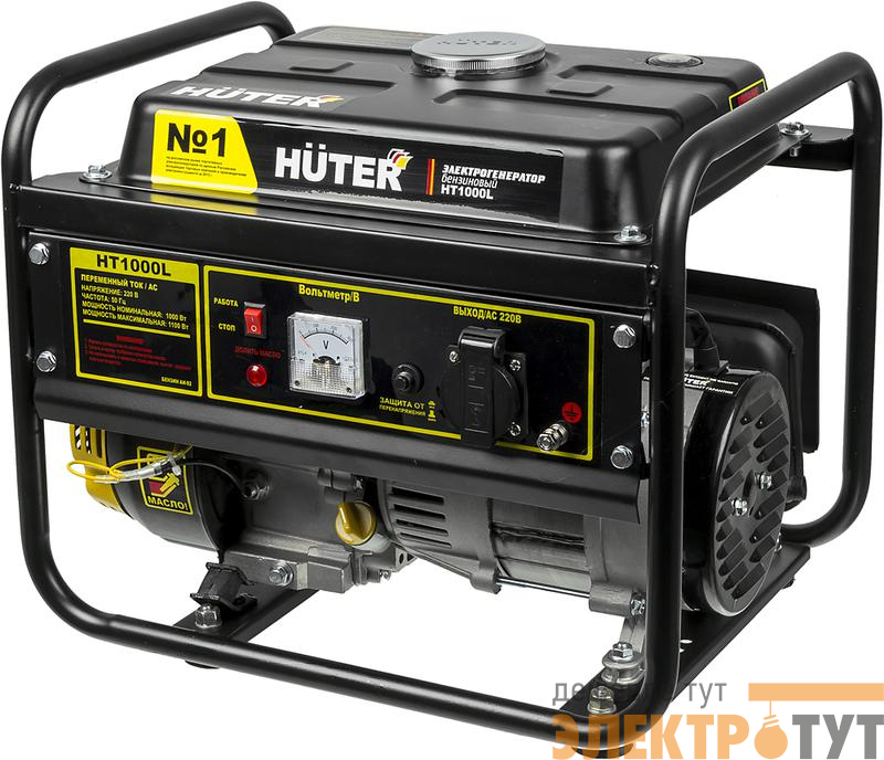Бензогенератор HT1000L 1ф 1000Вт ручной стартер HUTER 64/1/2