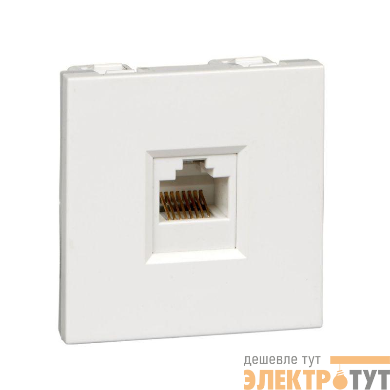Розетка компьютерная 1-м W45 XRJ45 CAT.5E 45х22.5 R9010 бел. SchE RIN-145K5E-BE