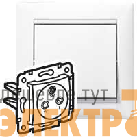 Розетка телевизионная оконечная TV/FM/SAT 3вых. СП Valena 10дБ механизм бел. (DIY-упак.) IEK 694277