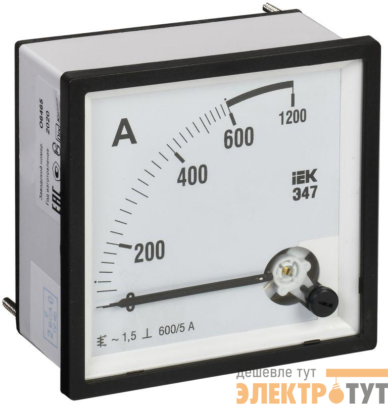 Амперметр Э47 72х72мм 600/5А кл. точн. 1.5 IEK IPA10-6-0600-E