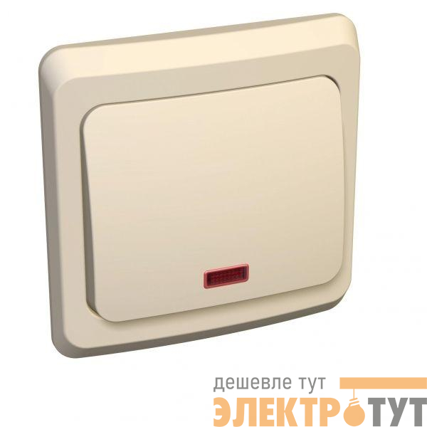 Выключатель 1-кл. СП Этюд 10А IP20 с индик. крем. SchE BC10-005K
