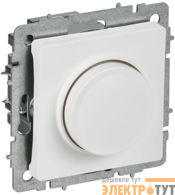 Светорегулятор поворотно-нажимной СП BRITE СС10-1-0-БрАБ 600Вт механизм арктич. бел. IEK BR-D20-0600-K91