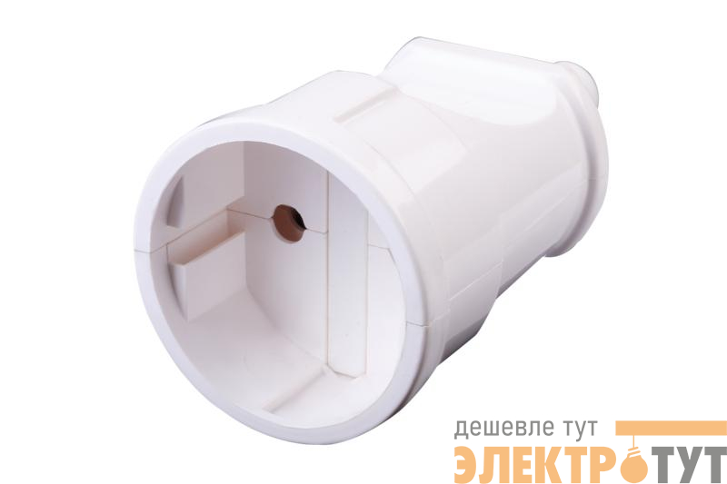 Розетка кабельная ABS-пластик прямая б/з 10А 250В IP20 REV бел. Duwi 30456 2