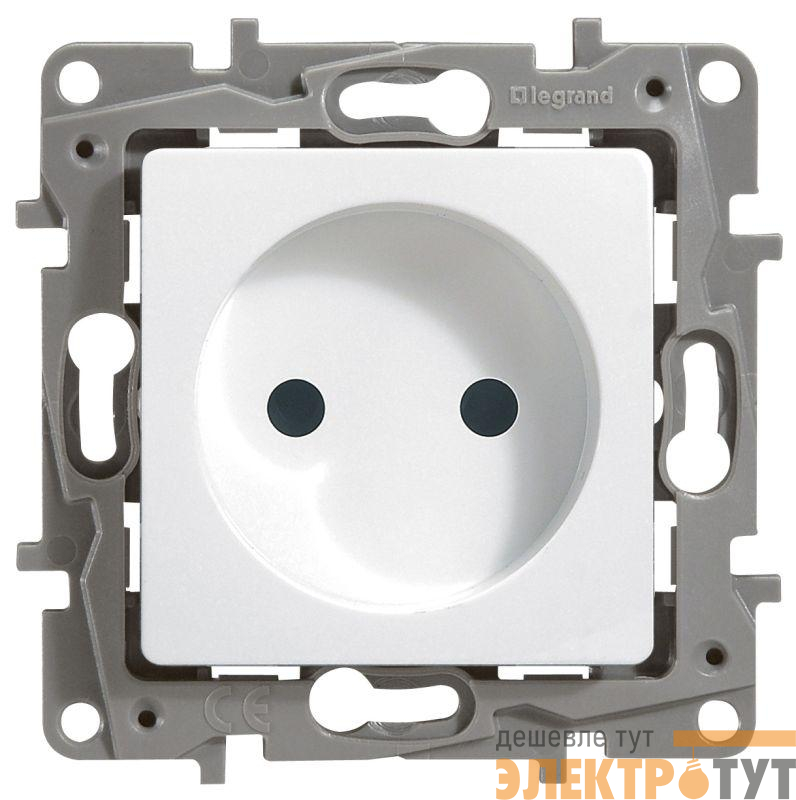 Розетка 1-м СП Etika 16А IP31 250В 2P без заземл. защ. шторки немецк. стандарт винтов. клеммы механизм бел. Leg 672234