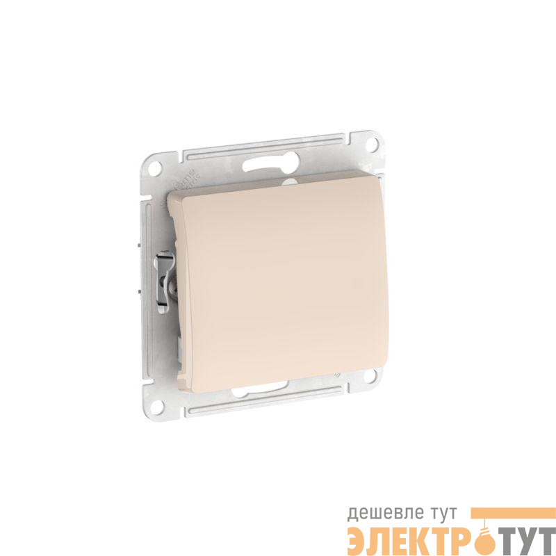 Кнопка нажимная Glossa (сх. 1) 10AX быстрозажим. клем. механизм беж. SE GSL000215S