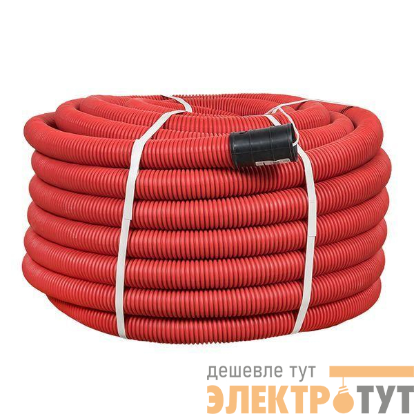 Труба гофрированная двустенная ПНД гибкая d50мм с протяжкой SN13 красн. (уп.50м) PROxima EKF tg2st-50-50m
