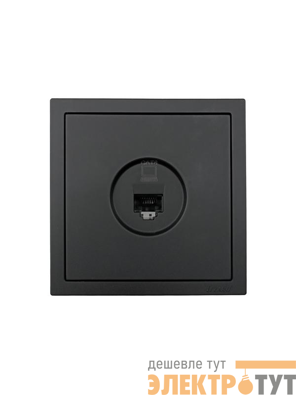Розетка компьютерная 1-м СП ZIMA IP20 механизм черн. бархат LEZARD 704-4288-140