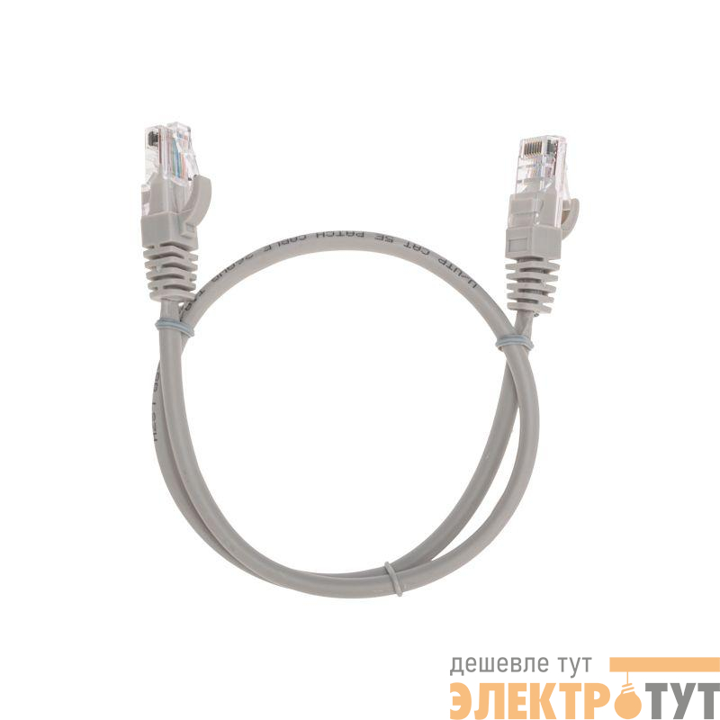 Патч-корд U/UTP CAT 5e RJ45-RJ45 26AWG LSZH сер. 0.5м Rexant 02-0100-05
