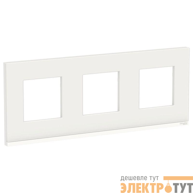 Рамка 3-м UNICA PURE горизонт. бел. стекло/бел. SchE NU600685