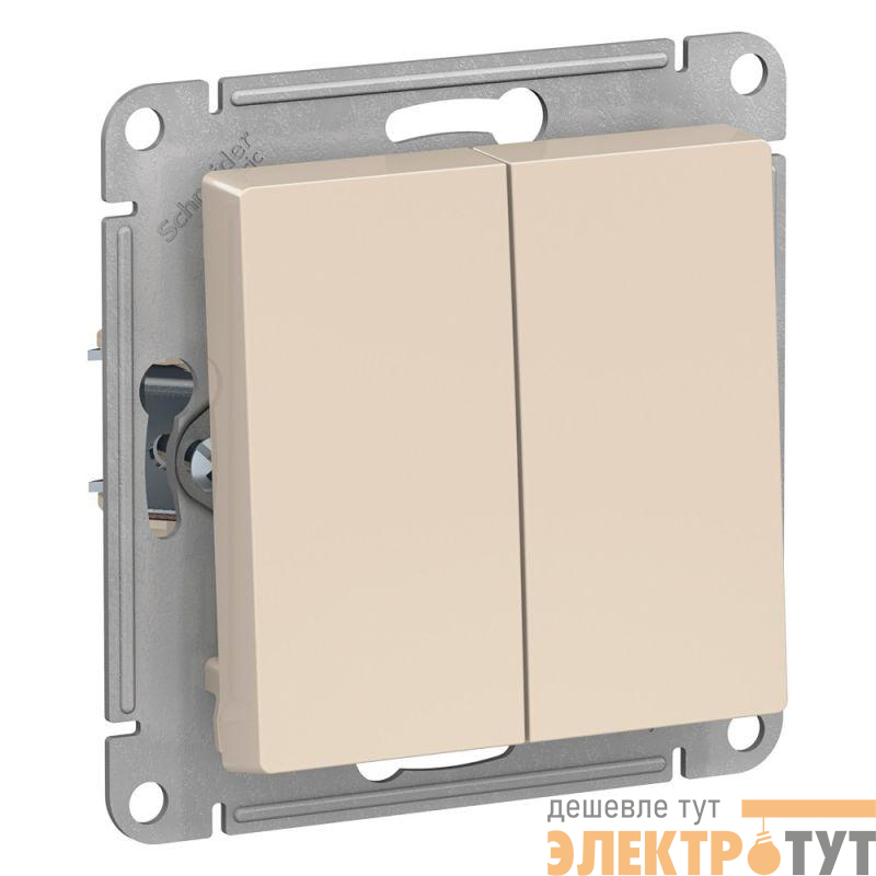 Выключатель 2-кл. AtlasDesign (сх. 5) 10AX с самовозвратом механизм беж. SE ATN000217