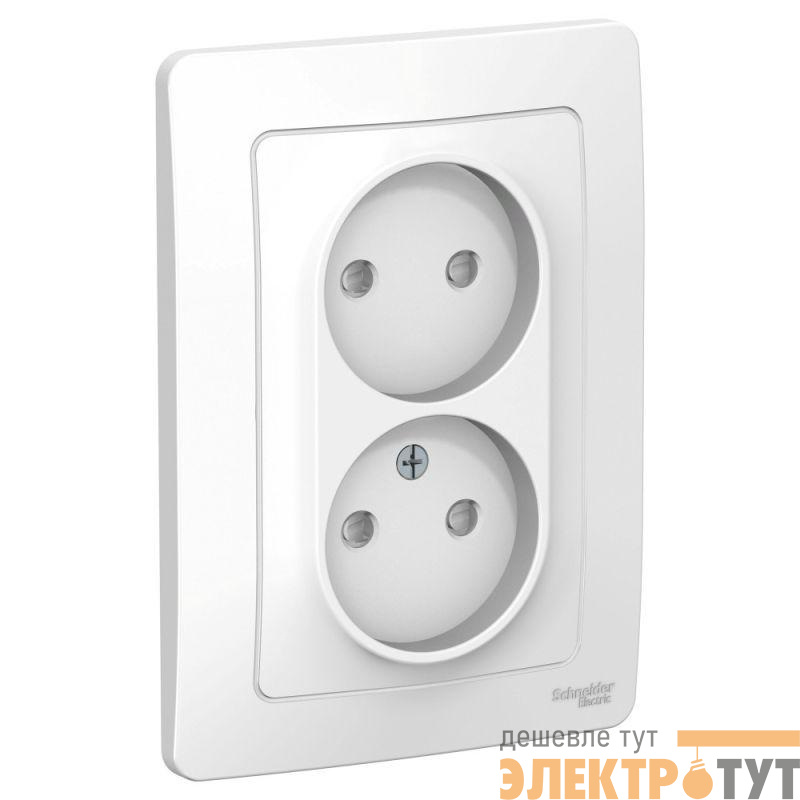 Розетка 2-м СП Blanca 16А IP20 250В без заземл. защ. шторки бел. SE BLNRS000121