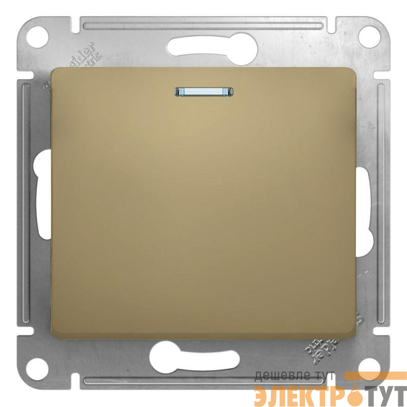 Переключатель проходной 1-кл. СП Glossa 10А IP20 (сх. 6а) 10AX с подсветкой механизм титан SE GSL000463