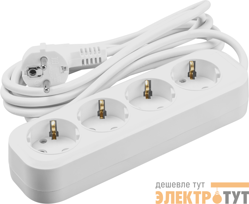 Удлинитель 4х2м с заземл. 16А IP20 90 798 OPE-S-04-200-E-3x1 бел. ОНЛАЙТ 90798