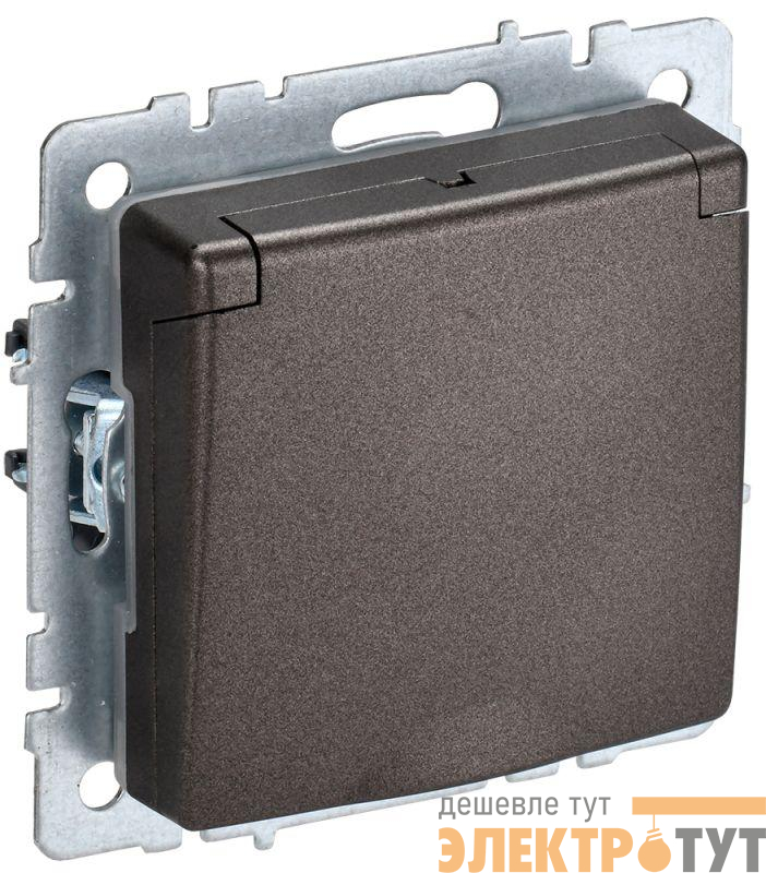 Розетка BRITE РСбш10-3-44-БрТБ 16А IP44 с заземл. защ. шторки с крышкой механизм бронза IEK BR-R16-16-44-K45