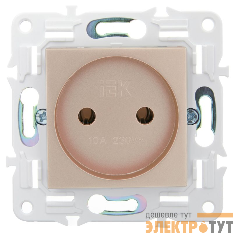 Розетка SKANDY 10А без заземл. без защ. шторок SK-R02Sa песочн. IEK SK-R10-10-K98