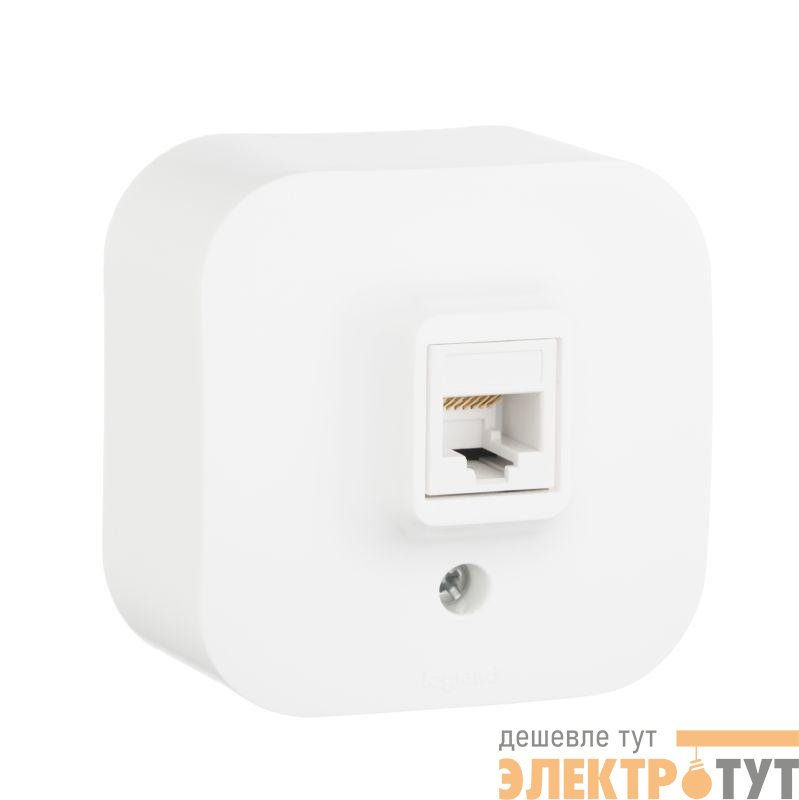 Розетка компьютерная 1-м ОП Quteo RJ45 кат.5E UTP бел. Leg 782224