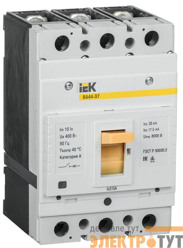 Выключатель автоматический 3п 315А 35кА ВА44-37 IEK SVA4410-3-0315-35
