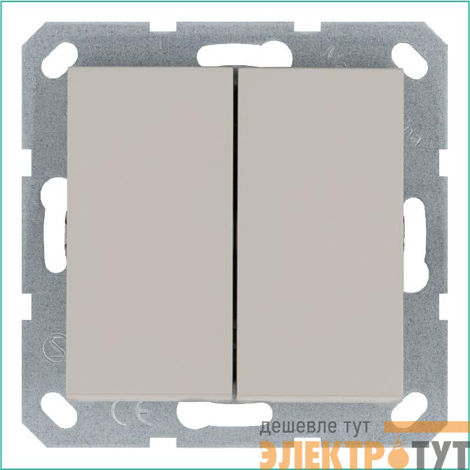 Переключатель проходной 2-кл. 10А IP20 механизм тауп Jasmart G3022T