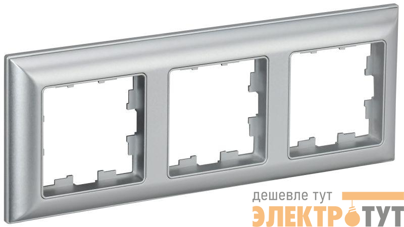 Рамка 3-м BRITE РУ-3-Бр алюм./алюм. IEK BR-M32-12-K47