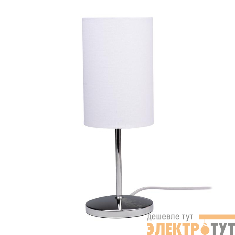 Светильник настольный JH3-01-wh E14 IP20 110х110х310мм метал.; ткань; PVC-пластик бел. JazzWay 5062344