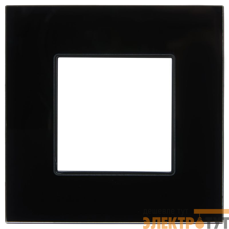 Рамка 1-м SKANDY SK-F21Bl стекло черн. IEK SK-M12-G-K02