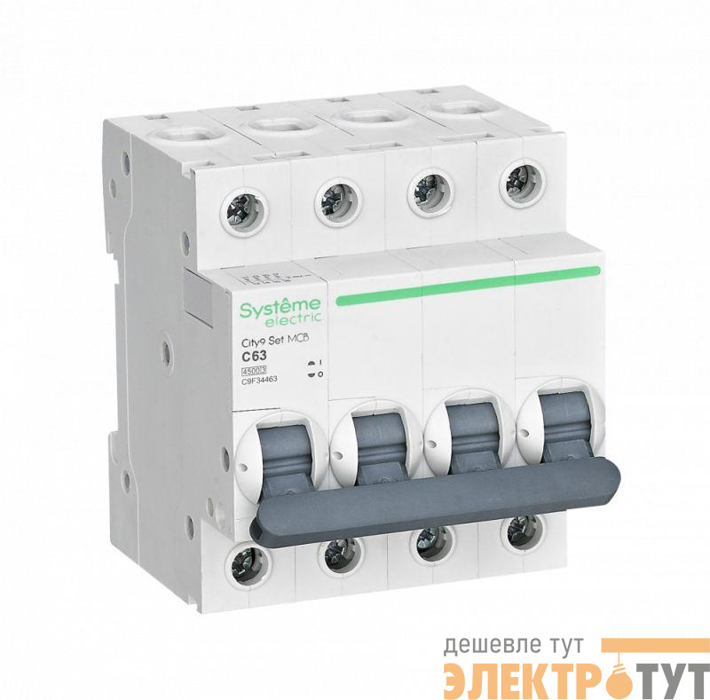 Выключатель автоматический модульный 4п C 63А 4.5кА City9 Set 400В SE C9F34463