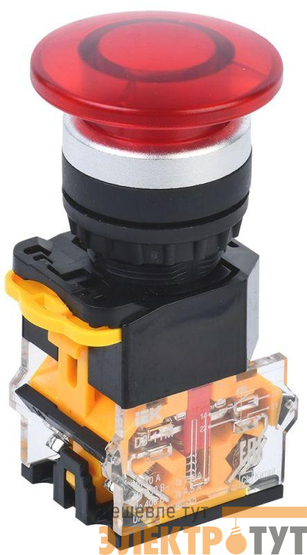 Кнопка "Грибок" D8-11M d22мм 1НО+1НЗ красн. KARAT IEK BBG30-11M-3-22-K04