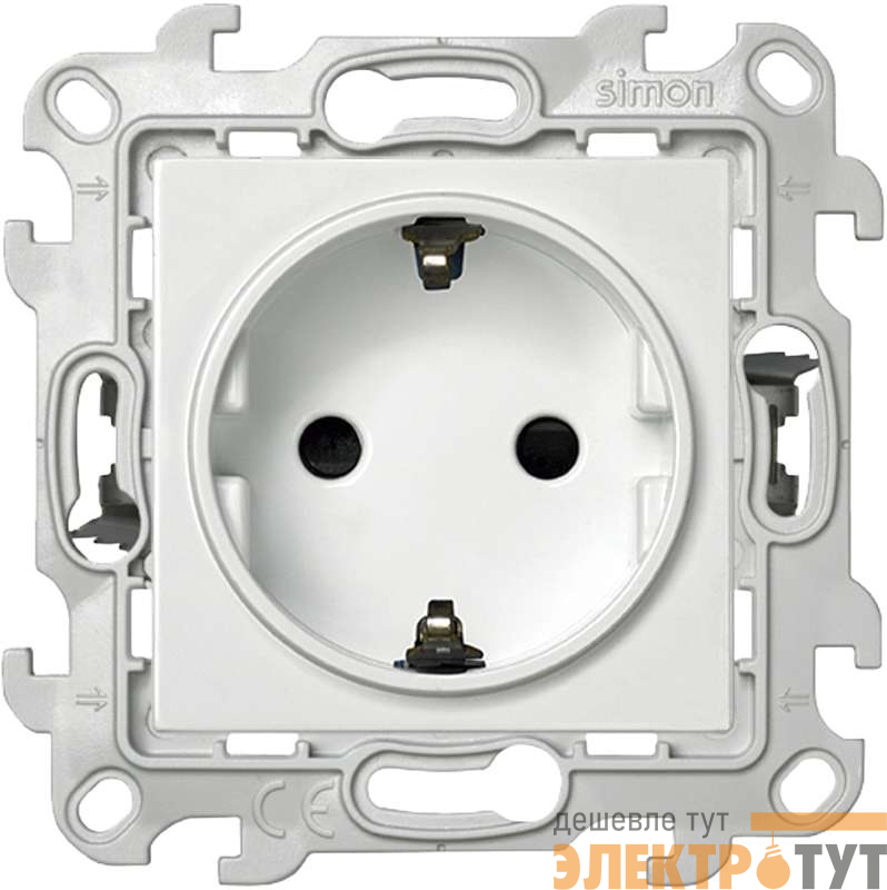 Розетка 1-м СП Simon 24 16А IP20 2P+E Push&Go защ. шторки механизм бел. Simon 2420432-030
