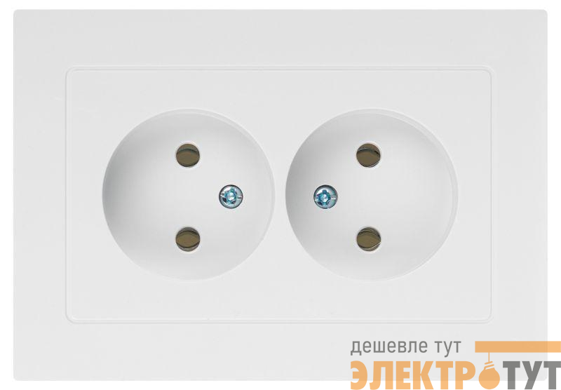 Розетка 2-м СП Accent 6-204-01 16А IP20 250В 2P AL/CU бел. Intro Б0063447