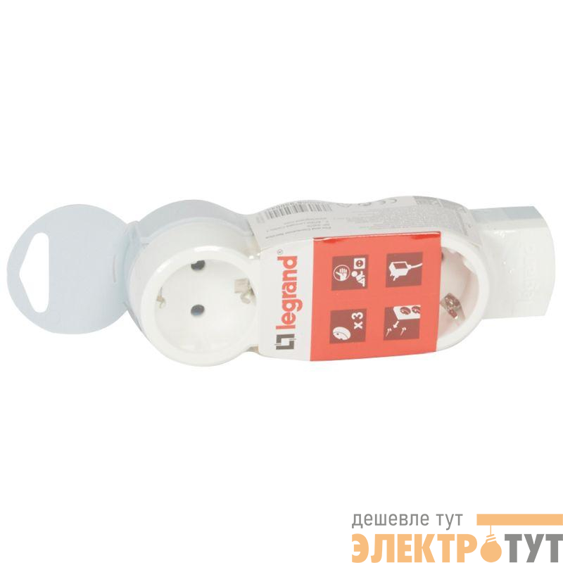 Колодка удлинителя 3-м с заземл. 16А IP20 Стандарт 3х2P+E без кабеля Leg 695004