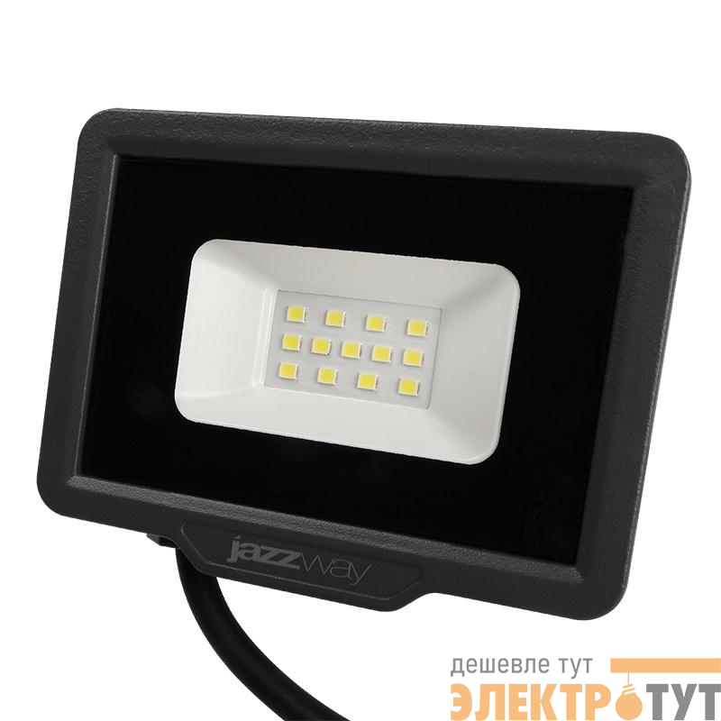 Прожектор светодиодный PFL-C3 10Вт 6500К IP65 ДО закален. прозр. стекло JazzWay 5023529A