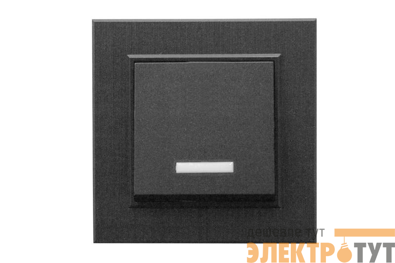 Выключатель 1-клав. с подсветкой Karea LINE STAR чер. Makel 86054021