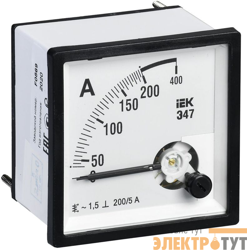 Амперметр Э47 72х72мм 200/5А кл. точн. 1.5 IEK IPA10-6-0200-E