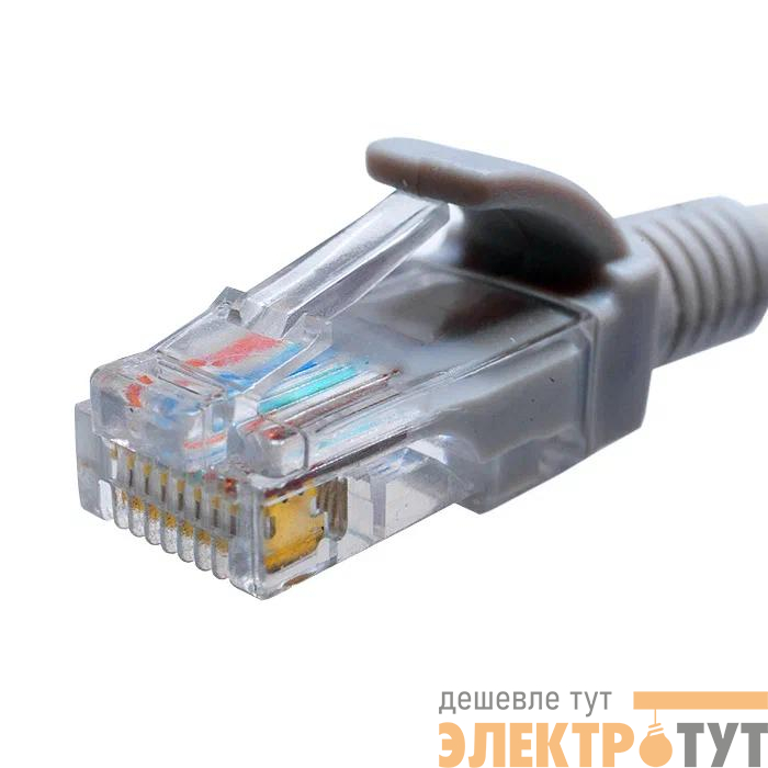 Патч-корд кат.5E UTP 4х2 26AWG (7х0.16мм) Cu LSZH 1.5м сер. SUPRLAN 10-0141-5
