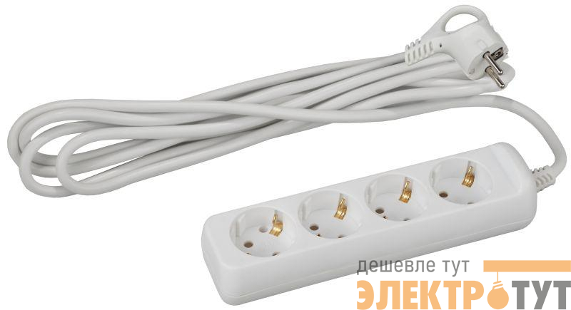 Удлинитель 4х3м с заземл. 10А IP20 UX-4e-3m ПВС 3х0.75 Эра Б0038579