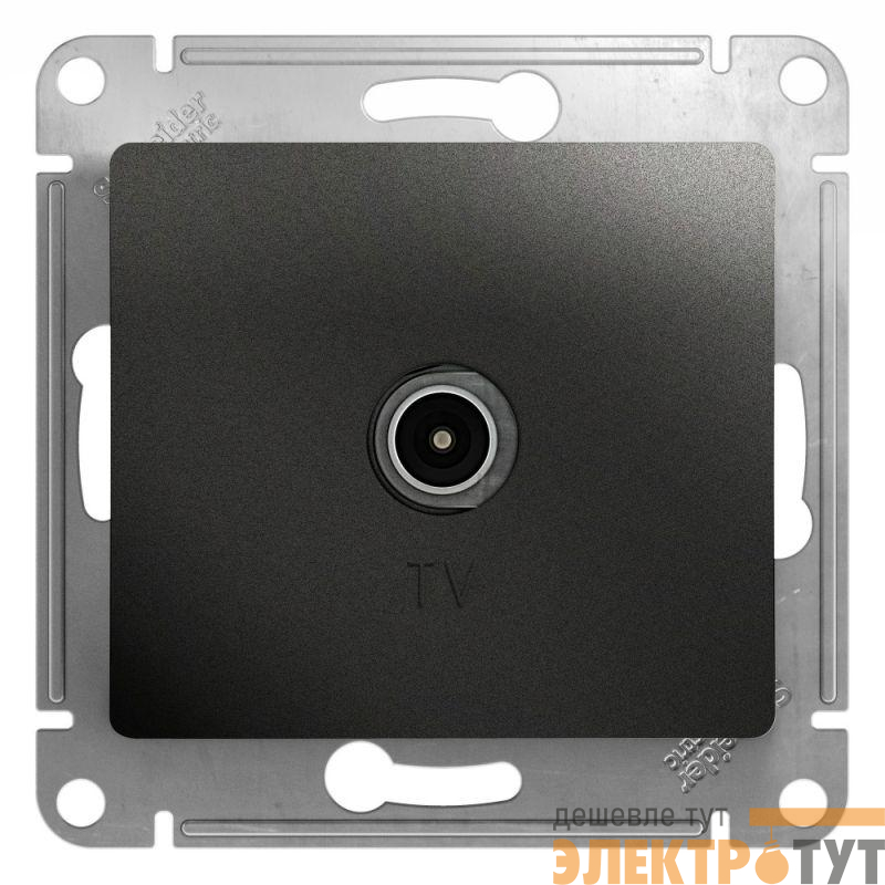 Розетка телевизионная проходная TV 1-м СП Glossa 4дБ механизм антрацит SE GSL000792