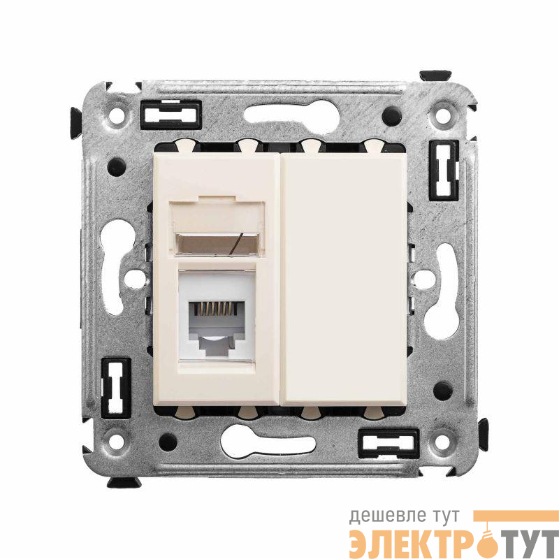 Розетка телефонная 1-м СП Avanti "Ванильная дымка" RJ12 DKC 4405313