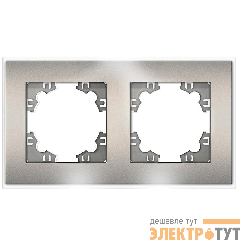 Рамка 2-м Афина стеклянная мокко UNIVersal 2285