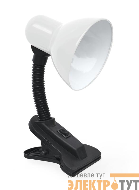 Светильник настольный СНП 21Б 40Вт E27 230В под лампу на прищепке с подвесом бел. IN HOME 4690612046815