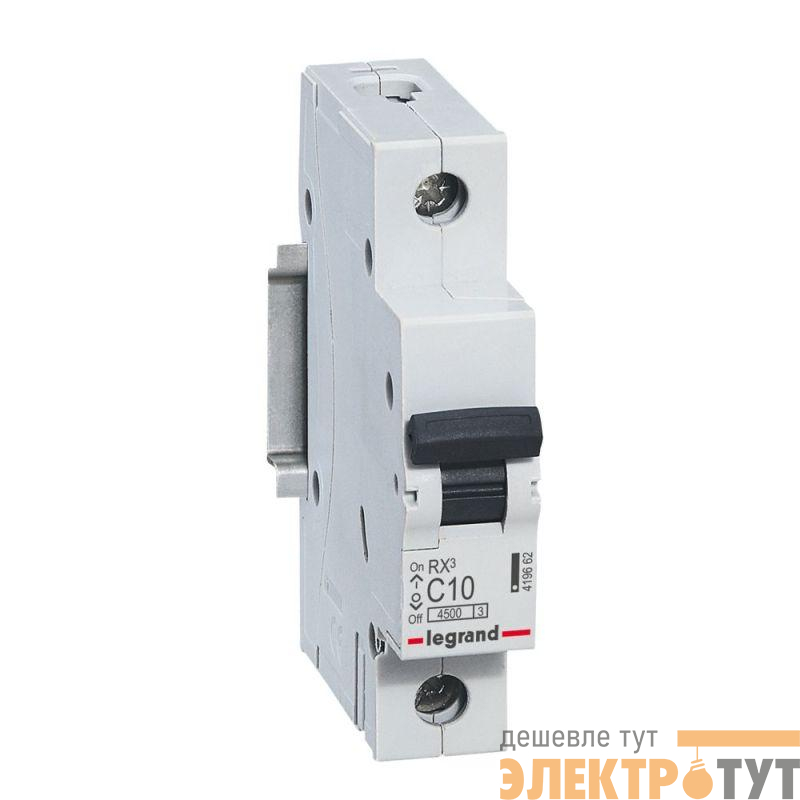 Выключатель автоматический модульный 1п C 10А 4.5кА RX3 ИЭК Leg 419662