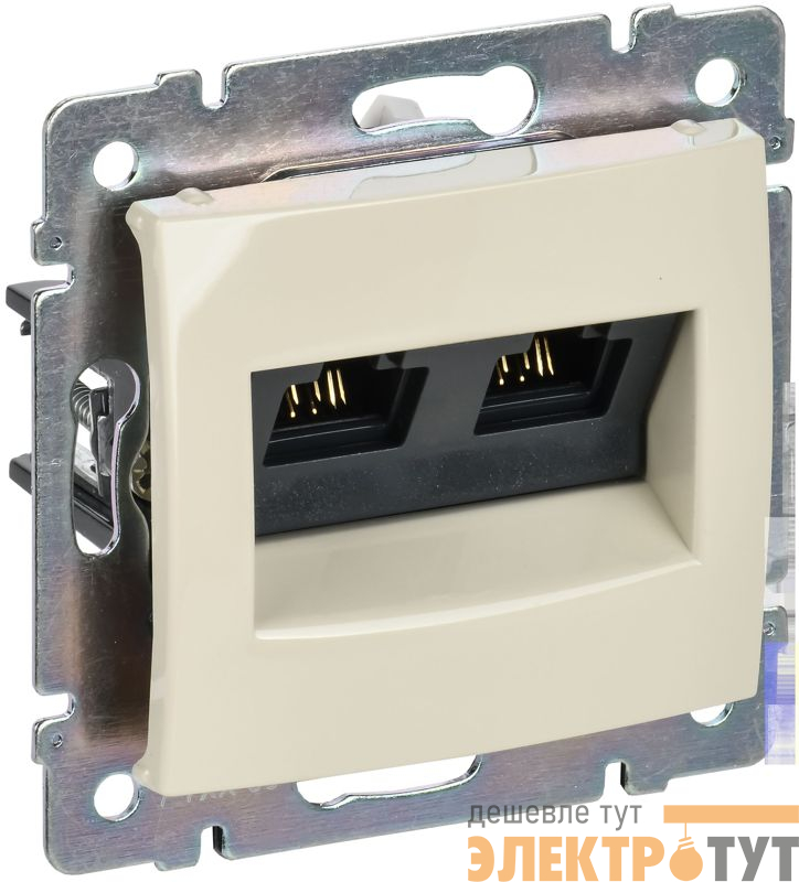 Розетка компьютерная 2-м СП Valena RJ45 кат.5E UTP на захватах механизм сл. кость IEK 774131