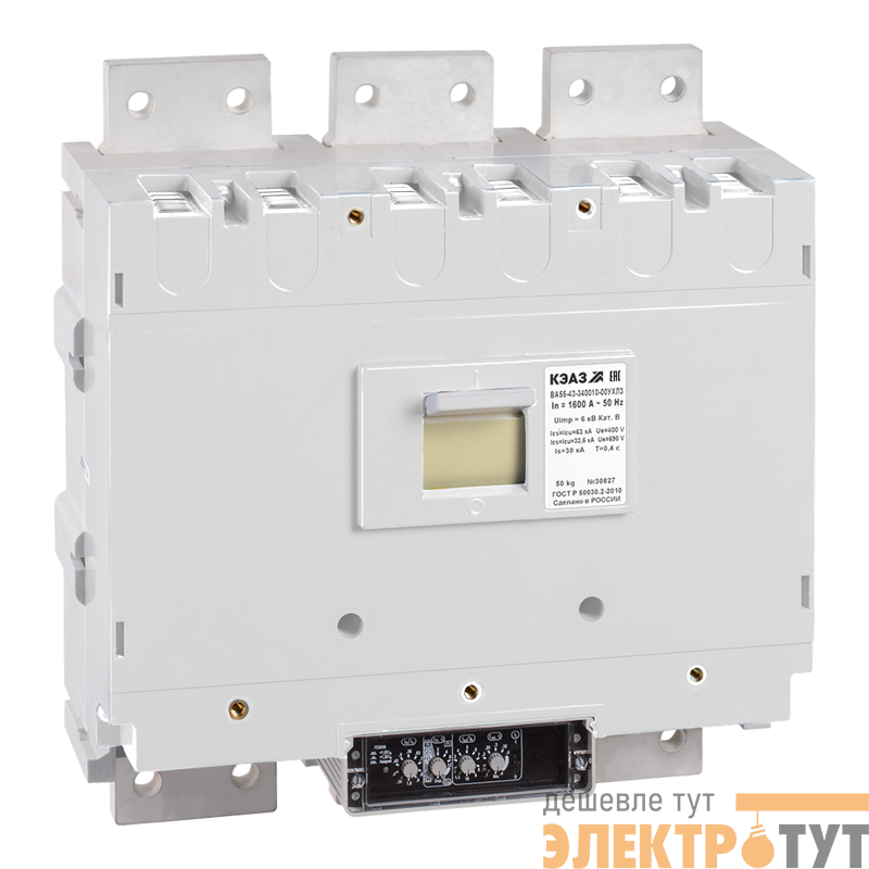 Выключатель автоматический 3п 1600А 80кА ВА55-43-340010 УХЛ3 690В AC КЭАЗ 108250
