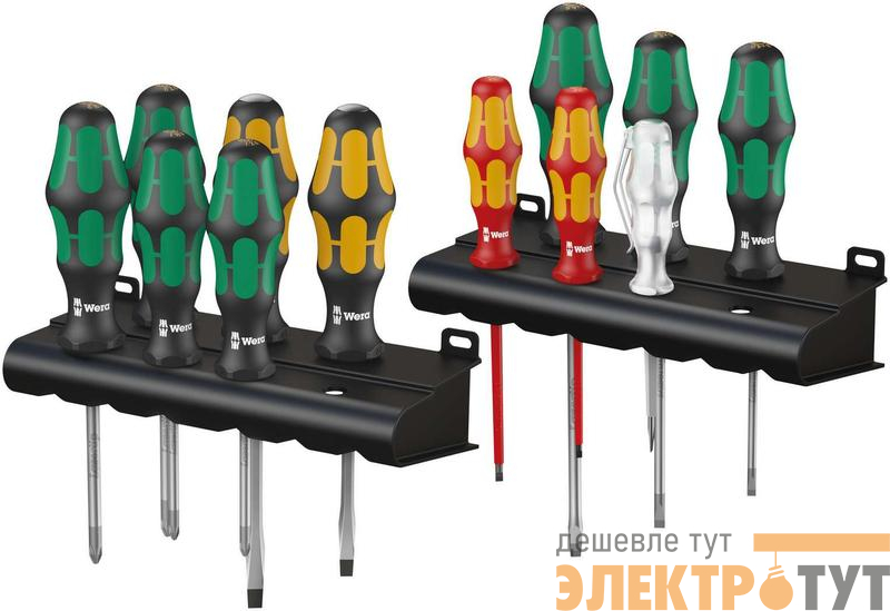 Набор отверток Kraftform XXL 12 предметов (PH 1/2; PZ 1/2; SL 4/5.5/6.5 силовые SL 5.5/7; SL VDE 2.5/3.5) Wera WE-051010