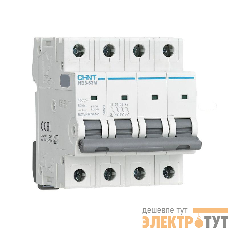 Выключатель автоматический NB8-63M 4п 40А 8In (C) (R) CHINT 320859