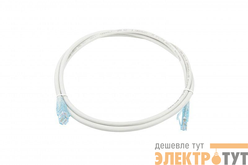 Патч-корд PC-LPM-UTP-RJ45-RJ45-C6-1.5M-LSZH-GY U/UTP кат.6 LSZH 1.5м сер. Hyperline 42237