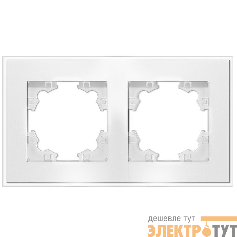 Рамка 2-м Афина стеклянная бел. UNIVersal 2243