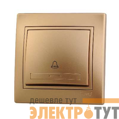 Выключатель кнопочный 1-кл. СП Mira зол. метал. LEZARD 701-1313-103