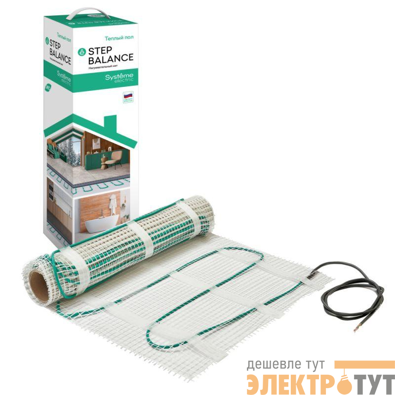 Комплект "Теплый пол" (мат) Step Balance SBM150005 150Вт/кв.м 75Вт 0.5кв.м SE SBM150005