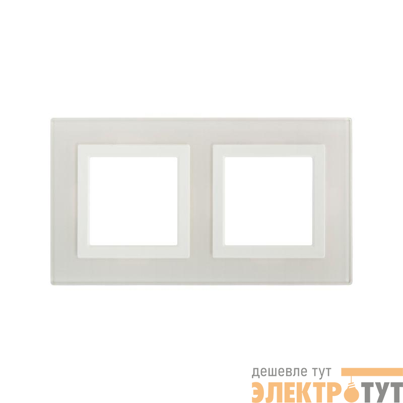 Рамка 2-м 4мод. Avanti натуральн. стекло бел. DKC 4400824
