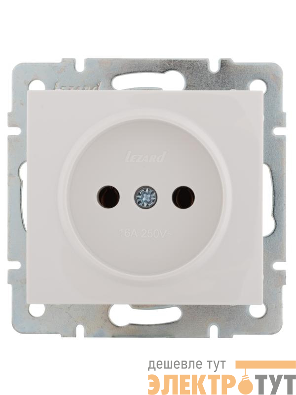 Розетка 1-м СП Rain 16А IP20 без заземл. керамика механизм бел. LEZARD 703-0288-121